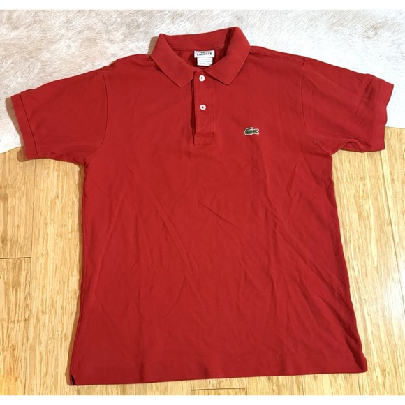 Lacoste Polo Shirt Mens Size Medium Red Short Sleeve Cotton Golf Casual - Picture 4 of 9